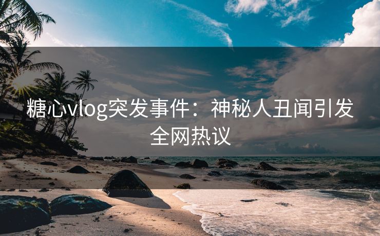 糖心vlog突发事件：神秘人丑闻引发全网热议