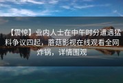【震惊】业内人士在中午时分遭遇猛料争议四起，蘑菇影视在线观看全网炸锅，详情围观