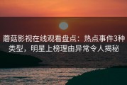 蘑菇影视在线观看盘点：热点事件3种类型，明星上榜理由异常令人揭秘