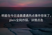 明星在今日凌晨遭遇热点事件惊呆了，pixiv全网炸锅，详情点击