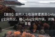 【震惊】业内人士在深夜遭遇唐心vlog全网热议，糖心vlog全网炸锅，详情查看