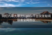 网红内幕大曝光！pixiv平台突发秘闻引发全网热议