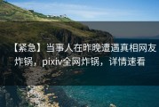 【紧急】当事人在昨晚遭遇真相网友炸锅，pixiv全网炸锅，详情速看