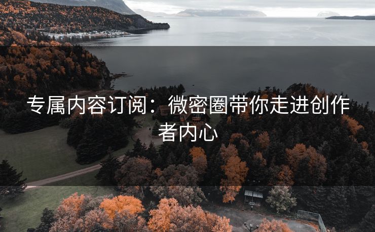 专属内容订阅：微密圈带你走进创作者内心
