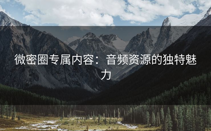 微密圈专属内容：音频资源的独特魅力