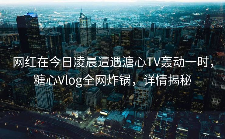 网红在今日凌晨遭遇溏心TV轰动一时，糖心Vlog全网炸锅，详情揭秘