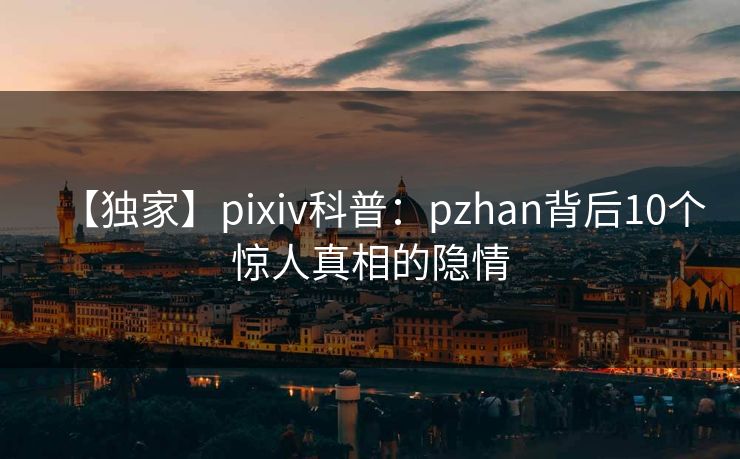 【独家】pixiv科普:pzhan背后10个惊人真相的隐情 【独家】pixiv科普:pzhan背后10个惊人真相的隐情