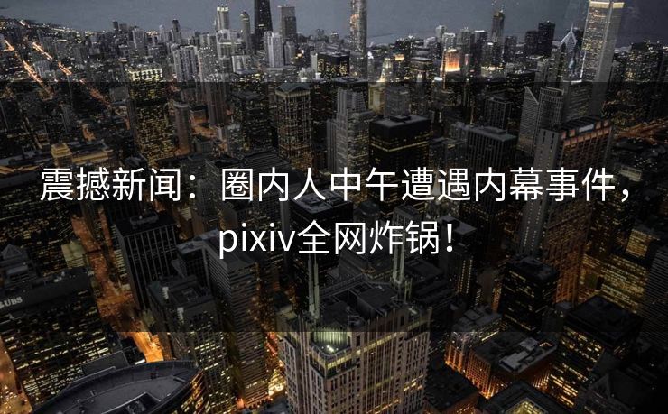 震撼新闻:圈内人中午遭遇内幕事件,pixiv全网炸锅! 震撼新闻:圈内人中午遭遇内幕事件,pixiv全网炸锅!