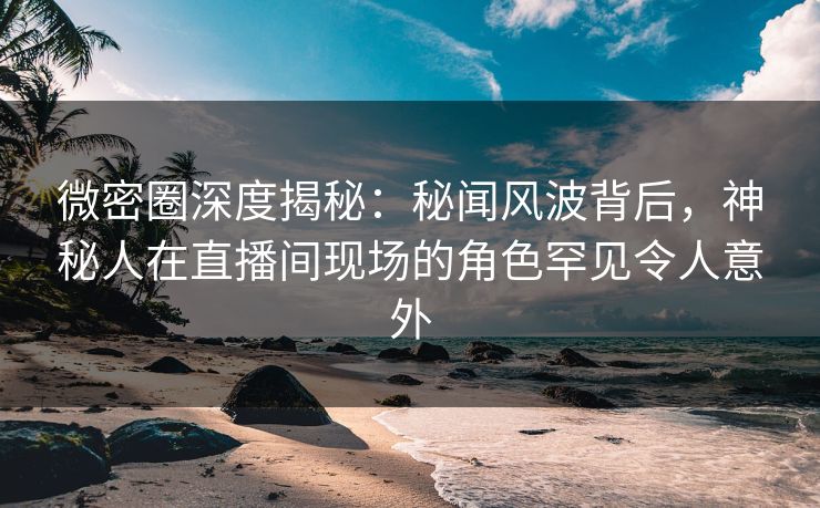 微密圈深度揭秘：秘闻风波背后，神秘人在直播间现场的角色罕见令人意外