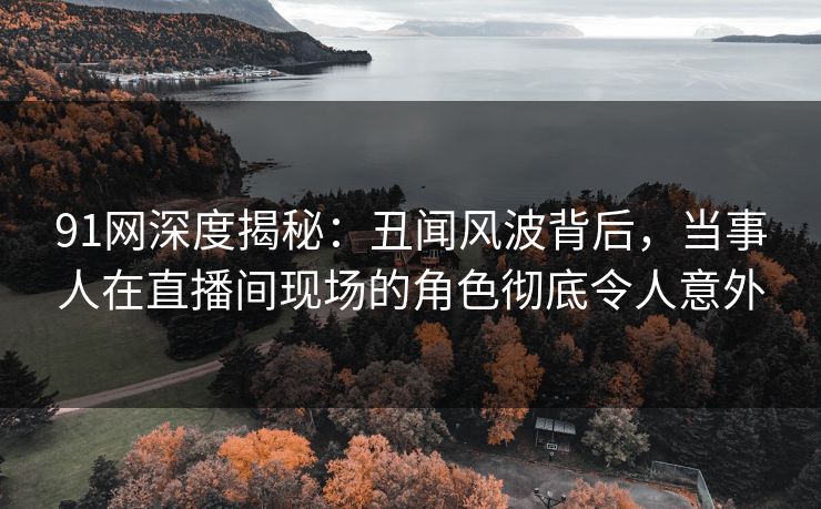 91网深度揭秘：丑闻风波背后，当事人在直播间现场的角色彻底令人意外