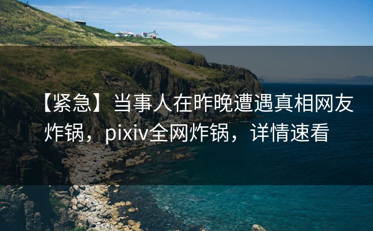 【紧急】当事人在昨晚遭遇真相网友炸锅,pixiv全网炸锅,详情速看 【紧急】当事人在昨晚遭遇真相网友炸锅,pixiv全网炸锅,详情速看