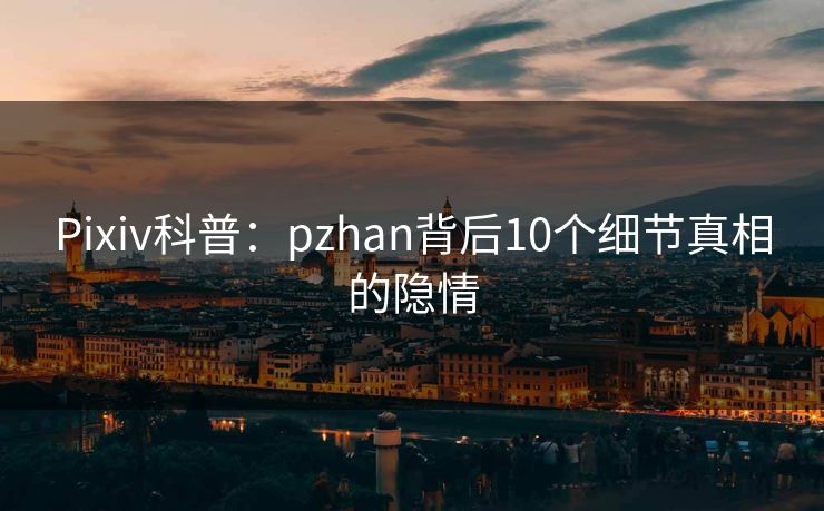 Pixiv科普:pzhan背后10个细节真相的隐情 Pixiv科普:pzhan背后10个细节真相的隐情